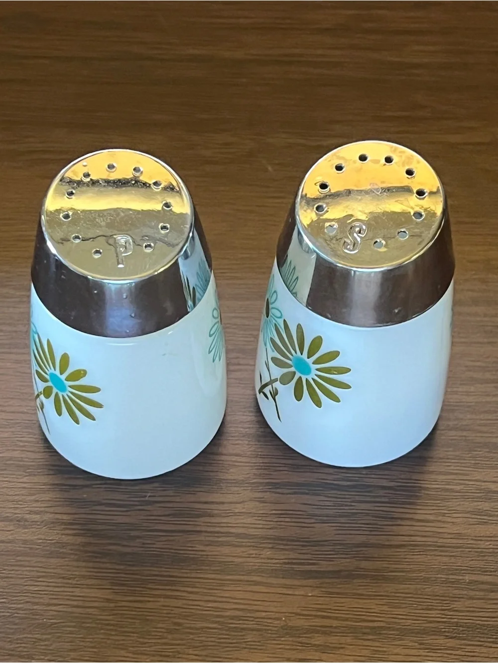 Vintage Dispensers Inc. Milk Glass Salt and Pepper Shakers from the 70s